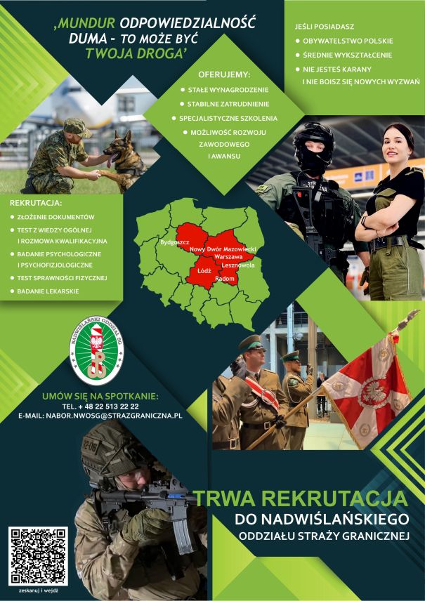 Obrazek aktualności: Trwa rekrutacja do Nadwiślańskiego Oddziału Straży Granicznej