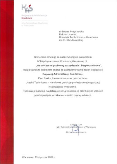 podziekowania KAS zakopane 2019