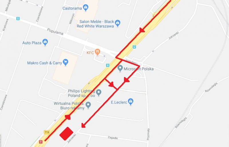 mapa dojazdu jutrzenki