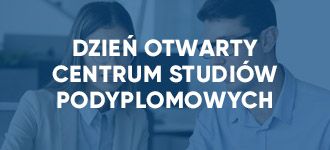 Grafika promocyjna dnia otwartego studiów podyplomowych w UTH