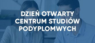 Grafika promocyjna dnia otwartego studiów podyplomowych w UTH
