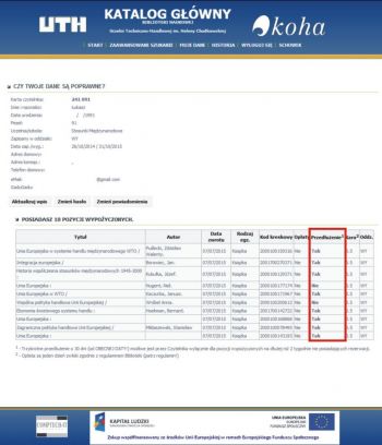 system biblioteczny UTH
