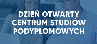 Grafika promocyjna dnia otwartego studiów podyplomowych w UTH
