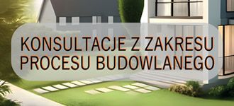 Konsultacje dotyczące procesu budowlanego z nowoczesnym domem w tle na miniaturze.