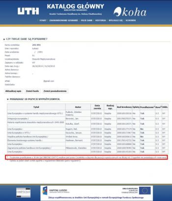 system biblioteczny UTH