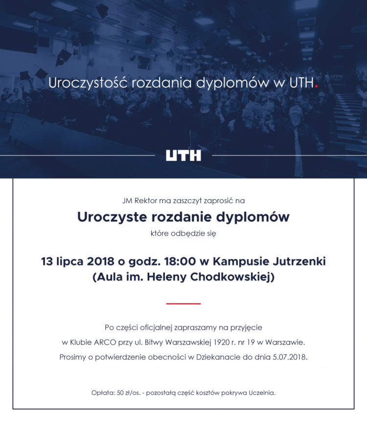 Rozdanie dyplomów w UTH 2018