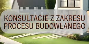 Konsultacje dotyczące procesu budowlanego z nowoczesnym domem w tle na miniaturze.