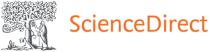 Logo ScienceDirect w kolorze pomarańczowym z graficznym symbolem nauki obok.