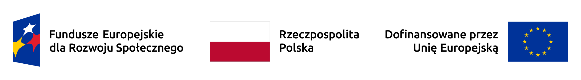 Flagi regionu, Polski i Unii Europejskiej, symbolizujące współpracę i jedność w Europie.