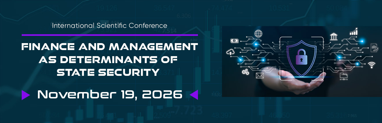 Baner I Międzynarodowej Konferencji Naukowej „Finance and Management as Determinants of National Security”